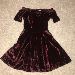 Velvet off the shoulder dress